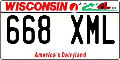 WI license plate 668XML