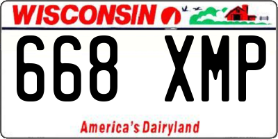 WI license plate 668XMP