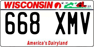WI license plate 668XMV