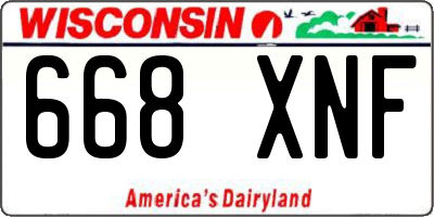 WI license plate 668XNF