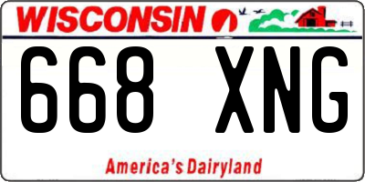 WI license plate 668XNG
