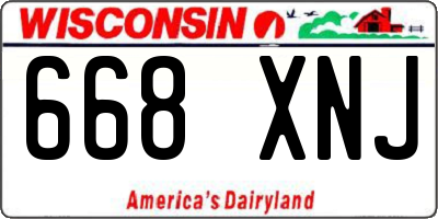 WI license plate 668XNJ