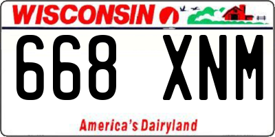 WI license plate 668XNM