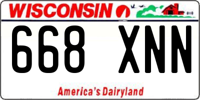 WI license plate 668XNN