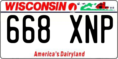 WI license plate 668XNP