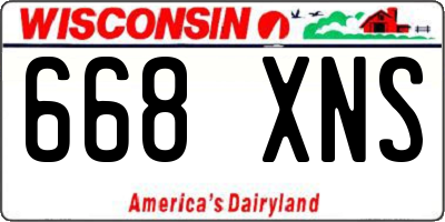 WI license plate 668XNS
