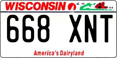 WI license plate 668XNT