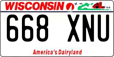 WI license plate 668XNU