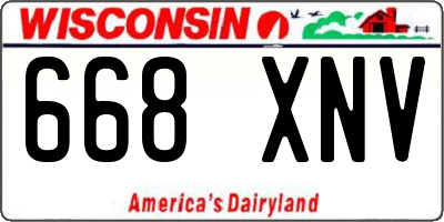 WI license plate 668XNV