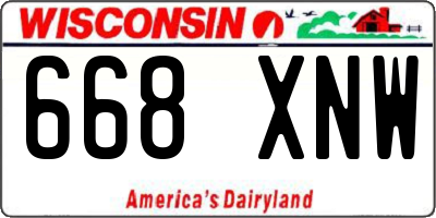 WI license plate 668XNW
