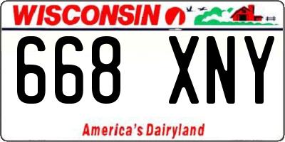 WI license plate 668XNY