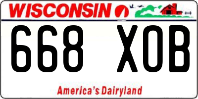 WI license plate 668XOB