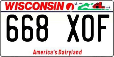 WI license plate 668XOF