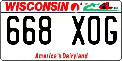 WI license plate 668XOG