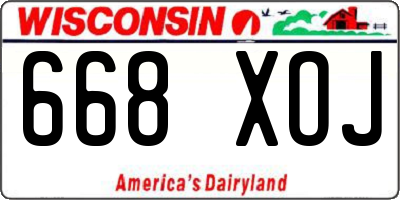 WI license plate 668XOJ