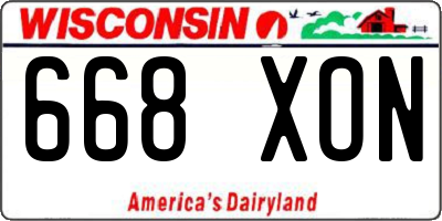 WI license plate 668XON
