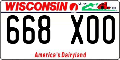 WI license plate 668XOO