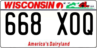 WI license plate 668XOQ