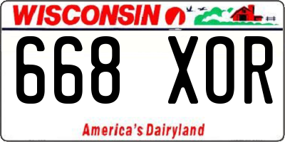 WI license plate 668XOR