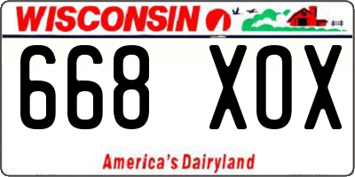 WI license plate 668XOX