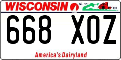 WI license plate 668XOZ