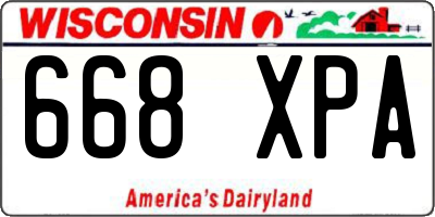 WI license plate 668XPA