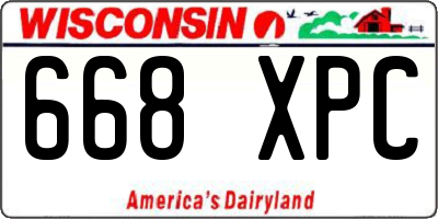 WI license plate 668XPC