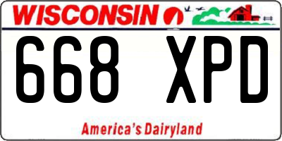 WI license plate 668XPD