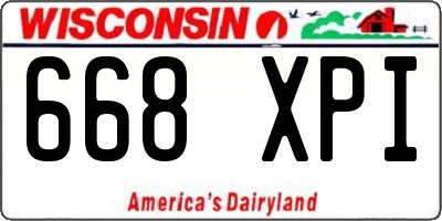 WI license plate 668XPI