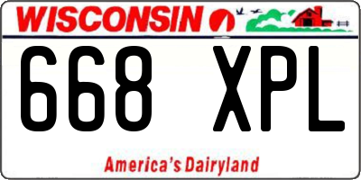 WI license plate 668XPL
