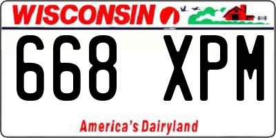 WI license plate 668XPM