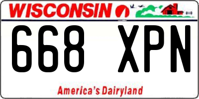 WI license plate 668XPN