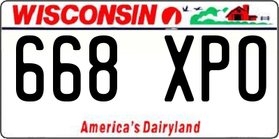 WI license plate 668XPO