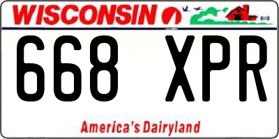 WI license plate 668XPR