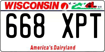 WI license plate 668XPT