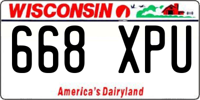 WI license plate 668XPU
