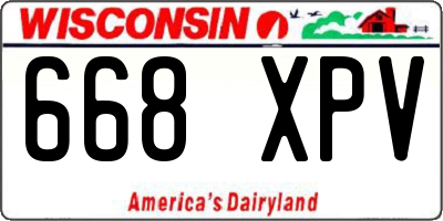 WI license plate 668XPV