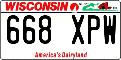 WI license plate 668XPW
