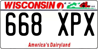 WI license plate 668XPX