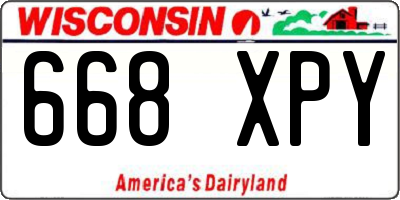 WI license plate 668XPY