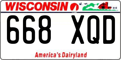 WI license plate 668XQD