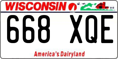 WI license plate 668XQE