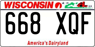 WI license plate 668XQF