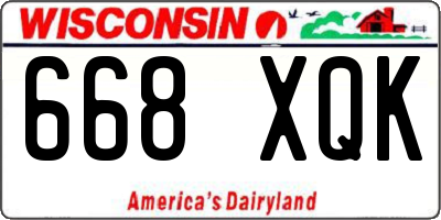 WI license plate 668XQK