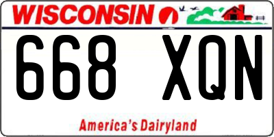 WI license plate 668XQN