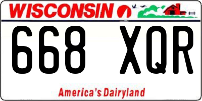 WI license plate 668XQR