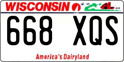 WI license plate 668XQS