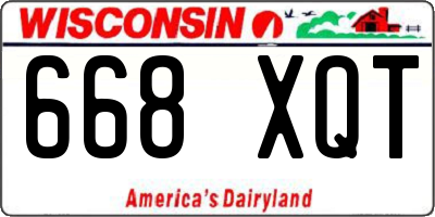 WI license plate 668XQT