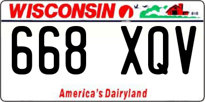 WI license plate 668XQV