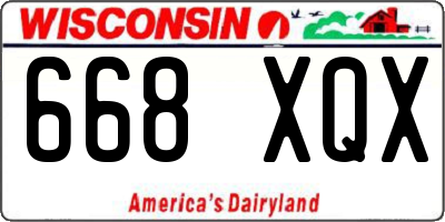 WI license plate 668XQX